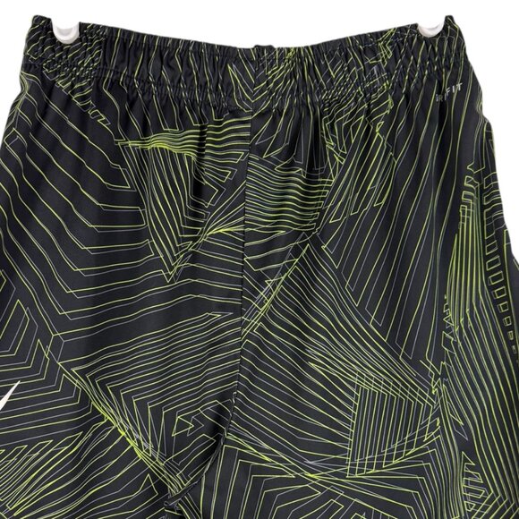 Nike Boys Dri-Fit Elastic/Drawstring Waist Logo Black/Lime Green Shorts Size XL - Picture 6 of 12